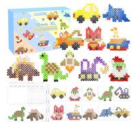 10MM Cuentas Para Planchar, Kit Colorido XL Cuentas de Hierro Fusibles con Pegboard Guía del Usuario, Ideas de DIY Manualidades para Niños Cumpleaños Navidad 5+ años