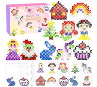 10MM Cuentas Para Planchar, Kit Colorido XL Cuentas de Hierro Fusibles con Pegboard Guía del Usuario, Ideas de DIY Manualidades para Niños Cumpleaños Navidad 5+ años
