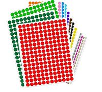 10mm Pegatinas Redondas Colores, 3264pcs Surtidos Pegatinas Redondo Adhesivos, Pegatinas Círculo Etiquetas(16 Colores)