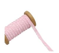 10mm Rubber Bands Pleated Lace Elastic Band Dress Garment Stretch Tape Clothes Elastics Rope DIY Sewing Accessories(Pink,20meters)