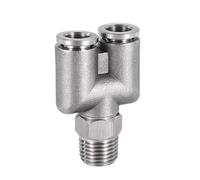 10mm x 1/4" BSP Male Thread 304 Stainless Steel Y Type One Touch Air Pneumatic Quick Fitting