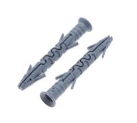 10mm x 80mm Tacos de pared largos de plástico para tornillos, Anclajes de nailon para trabajos pesados, Fijaciones blancas para ladrillo, hormigón y paredes huecas (50 piezas)