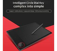 10moons G30 Tableta gráfica de Dibujo, área Activa de 7,2 x 5,3 Pulgadas, 8192 Niveles de presión, lápiz óptico sin batería, 5080 LPI, 233 PPS, 12 Teclas Express, Compatible con