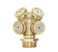 10pack 4-Hole Brass isting Nozzles ist Water Spray Sprinkler ister Nozzles, Fog Nozzles for Cooling System, Greenhouse, Landscaping, Dust Control, 0.04" Orifice (1.0 mm), DN15(G1/2")