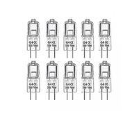 10pack G4 Halogen Light Bulbs 10w 12v Dimmable 2 Pin Lamp Bulb, Warm White Clear Capsule 2 Pin Base, for Lighting