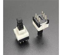 10pc Self-locking switch key Double-row 6-pin mixer Tap the keyboard key button 8.5 * 8.5 * 22mm