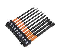 10pcs 1/4 "hexagonal Allen Llave Taladro Influencia Driver Set Punta Magnética Destornillador Magnético Taladro Hexagonal Destornillador de impacto