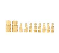 10pcs 1/4 npt accesorios line manguera compresor de aire kit de herramienta de conexión de enganche rápido cobre dorado