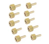10pcs 1/4" NPT Female x Fit Hose I.D 1/4" Barbed Tail Brass Fuel Fitting Connector