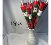 10pcs/ 15pcs Ramo de Flores de Jabón de Oso y Rosa - Arreglo Floral Artificial para Decoración del Hogar, Regalos del Día de la , Día de San Valentín, , Aniversarios | Elegante de Mesa