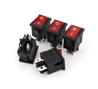 10Pcs 15x21mm RLEIL RL3-4 Red Indicator 4Pin ON-OFF DPST Rocker Switch 10A 125VAC
