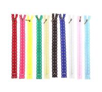10Pcs 25cm Cremalleras de encaje de nylon Forma de seda Cremalleras de extremo cerrado de encaje Cremalleras de encaje Nylon # 3 Cremallera de nylon para manualidades de costura a medida