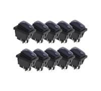 10PCS 2D4P-BLUE 12V KCD4 Latching Switch Four Feet ON OFF Red Green With Lights 4PIN HSMXNEONJB