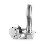 10pcs 304 Tornillos de brida hexagonal de acero inoxidable Pernos Sujetadores, M6 * 35mm