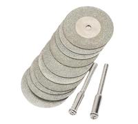 10pcs 30mm Diamond Cutting Discs Cut Off Mini Diamond Saw Blade with 2pcs Connecting 3mm Shank for Drill Fit Rotary Tool