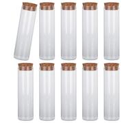 10PCS 40ML tubos de ensayo de vidrio de borosilicato transparente vacíos de con tapones de corcho, portátil, para té o polvo de flores y aceites esenciales, frasco de aceite esencial