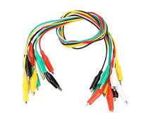 10pcs 50 Cm Cocodrilo Abrazadera/Cable de Soporte Elasticidad Fuerte para Dispositivos Eléctricos Prueba Digital, Rojo Negro Amarillo