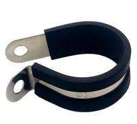 10Pcs 6-45MM 304 Stainless Steel Rubber Lined P Clips - Durable Hose Pipe Clamps for Secure Cable Mounting(32MM)