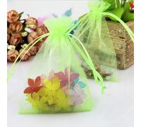 10pcs 7x9 9x12 10x15 13x18 Bolsas de regalo de organza para joyería Embalaje de joyería Bolsas de regalo de boda de Navidad dibujables Bolsas Bolsas de embalaje-D18 Verde claro, bolsas de organza de