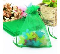 10pcs 7x9 9x12 10x15 13x18 Bolsas de regalo de organza para joyería Embalaje de joyería Bolsas de regalo de boda de Navidad dibujables Bolsas de embalaje Bolsas-D17 Verde, bolsas de organza de 10x15c
