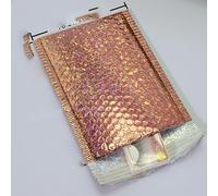 10PCS/8tamaños Bolsas Acolchadas De Papel De Aluminio con Burbujas Metálicas De Oro Rosa Bolsas Postales Aluminizadas Embalaje De Regalo Sobres De Envío Acolchados-Oro-15x20cm