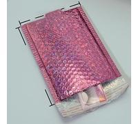 10PCS/8tamaños Bolsas Acolchadas De Papel De Aluminio con Burbujas Metálicas De Oro Rosa Bolsas Postales Aluminizadas Embalaje De Regalo Sobres De Envío Acolchados-Rosa-15x20cm