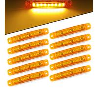 10pcs 9LED 12-24V Súper Brillante Luces de Posición laterales Lámpara - Luz de Posición del Camión -Side Marker Luz de Advertencia del Remolque del Vehículo -Camping Van Remolque Motocicleta(Ámbar)