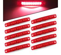 10pcs 9LED 12-24V Súper Brillante Luces de Posición laterales Lámpara - Luz de Posición del Camión -Side Marker Luz de Advertencia del Remolque del Vehículo -Camping Van Remolque Motocicleta(Rojo)