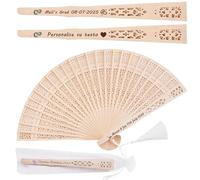 10pcs Abanicos Personalizados para Bodas Abanico Plegable Personalizado con Nombre Recuerdos de Boda Regalos de Fiesta de Invitados (10, A)