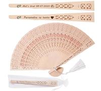 10pcs Abanicos Personalizados para Bodas Abanico Plegable Personalizado con Nombre Recuerdos de Boda Regalos de Fiesta de Invitados (10, B-con Flores)