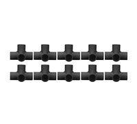10Pcs accesorios para tuberías de PVC de 4 vías, accesorio de PVC en cruz de 4 vías, conector de tubería en codo, salida de 25 mm, juego de conectores para estantes de jardínDIY (Negra)