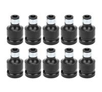 10PCS Adaptador de enchufe de alta resistencia Kit de conversión de vástago hexagonal de 1/2 pulgada cuadrado a 1/4 pulgada Juego de adaptadores de acero al carbono para llave de
