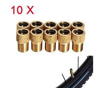 10Pcs Adaptateur Vanne Valve De Vélo De Montagne Presta À Schrader Bicyclette Accessoires De Pompe Embouts En Laiton