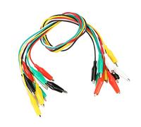 10Pcs Alligator Clips Electrical, 5 Colors Test Leads with Testing Probes 35mm Dual Ended Jumper Wires Cable with Alligator Clips for Circuit Connection Electrical Testing, 50cm