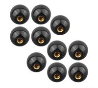 10PCS Ball Nut Handle M16x4 Brass Core Black | Brass core insert, 16mm outer diameter, 4mm thread pitch, black finish, 10-pack value set