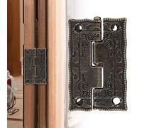 10Pcs bisagras de puerta retro, 0 ° -270 ° Caja de joyería de gabinete de bronce antiguo Bisagras plegables de hardware vintage con tornillos para puertas de muebles para el hogar Caja de madera