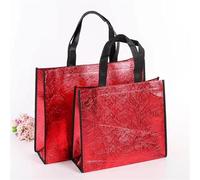 10pcs Bolsa de mano de tela no tejida Fiesta Boda Cumpleaños Set Bolsa de regalo Paquete de negocios al por mayor Ropa Zapatos Bolsas de compras 2023-Rojo,China,32x27x12cm,10pcs
