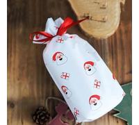 10PCS Bolsa de Navidad de Año Nuevo Bolsa de regalo de Navidad Bolsa de galletas de caramelo para empaquetar alimentos Regalo Cordón Bolsillo con cordón-Bolsa de Navidad-5-10 PCS