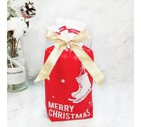 10PCS Bolsa de Navidad de Año Nuevo Bolsa de regalo de Navidad Bolsa de galletas de caramelo para empaquetar alimentos Regalo Cordón Bolsillo con cordón-Bolsa de Navidad-16-20 PCS
