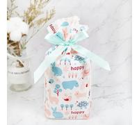 10PCS Bolsa de Navidad de Año Nuevo Bolsa de regalo de Navidad Bolsa de galletas de caramelo para empaquetar alimentos Regalo Cordón Bolsillo con cordón-Bolsa de Navidad-19-10 PCS