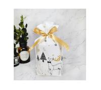 10PCS Bolsa de Navidad de Año Nuevo Bolsa de regalo de Navidad Bolsa de galletas de caramelo para empaquetar alimentos Regalo Cordón Bolsillo con cordón-Bolsa de Navidad-25-10 PCS