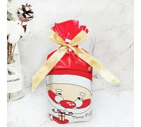 10PCS Bolsa de Navidad de Año Nuevo Bolsa de regalo de Navidad Bolsa de galletas de caramelo para empaquetar alimentos Regalo Cordón Bolsillo con cordón-Bolsa de Navidad-15-20 PCS