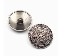 10Pcs Botones de Ropa-Botón de Costura de Metal Retro Mango de Botón Redondo Adecuado para Chaqueta de Traje Chaqueta Uniform (Plata, 15mm)