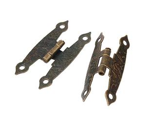 10pcs Bronce Gabinete Bisagra De La Puerta 4 Agujeros De Equipaje Decoración De Muebles Antiguos De Decoración Bisagras De época Antigua