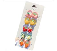 10PCS Children's small size does not hurt the hair ring baby tie a small pull hair rope rubber band head rope hair accessories, fruit A