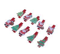 10pcs Christmas Santa Tree Clips Wooden Home Paper Clip Cartoon Photo Diy Clip Snack Clips Accessory