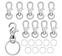 10PCS Cierres Desmontable Clave,Giratoria Clave Cierres,Llavero de Metal con Ganchos de Langosta para DIY Manualidades Clave