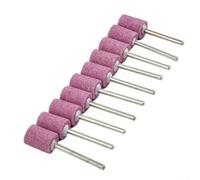 10pcs Cilindón Abrasivo Montado Piedras 12mm Cabeza Cromo Corindón Material para Herramienta Rotativa Pulido y Acabado