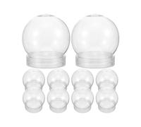 10pcs Clear DIY Snow Globe Kit with Screw Cap - 7X6CM Transparent Water Globes