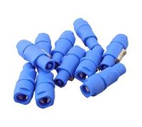 10PCS Conector de alimentación macho de 3 pines 20A 250V AC Speaker-Plug DMX-Stage Light Cable Adapter Blue White ABS Electrical Outlet Switch Accesorios (Azul)